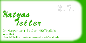 matyas teller business card